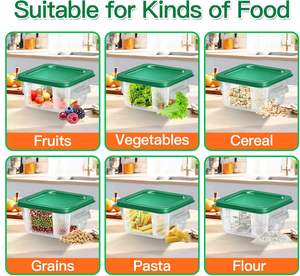 2025 ensemble de récipients alimentaires en plastique chauds avec couvercles 17 pièces cuisine récipient de stockage des aliments personnalisé - Product Image 5