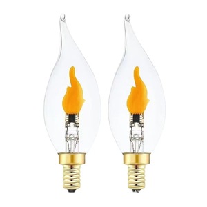 Nouvelles ampoules LED à effet de flamme vacillante en verre transparent E12, bougie LED à effet de flamme pour la décoration de Noël, d'Halloween et des fêtes - Product Image 1