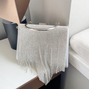 2025 Fashion Women frizzante da sera <span class=keywords><strong>pochette</strong></span> da donna in argento <span class=keywords><strong>pochette</strong></span> da donna con nappe borse per feste - Product Image 4