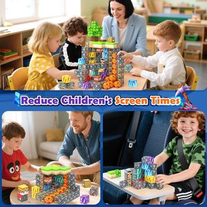 150 Blocchi Magnetici da Costruzione Giocattolo STEM, Cubi Magnetici Impilabili per Bambini, Regalo Gioco per Ragazzi e Ragazze dai <span class=keywords><strong>3</strong></span> Anni in su - Product Image 5
