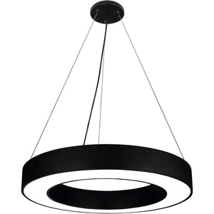 Lámpara Colgante Moderna Negra con Anillo, LED E26, Luz Blanca Cálida 3500K, Acero Inoxidable, Dorado, Altura Ajustable, Regulable, para Sala de Estar - Product Image 2