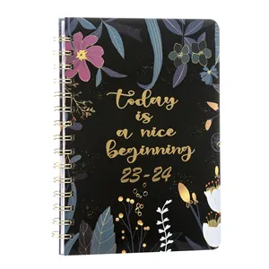 Agendas en espiral de alta calidad 2024 diario colorido planificador en blanco diario al por mayor cuaderno personalizado