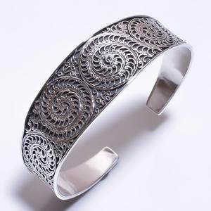 Brazalete de elefante para mujer, joyería de plata de ley 925, brazalete liso de Plata de Ley 925 de alta calidad, proveedor de brazalete personalizado - Product Image 2