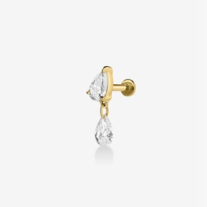 Pendientes de Oro Vermeil de 14k con Diamantes en Forma de Pera, Diseño Nuevo, Alta Calidad, Plata de Ley 925, Animales en Oro - Product Image 1