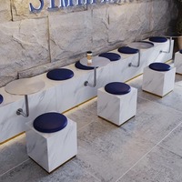 Table Basse Murale Moderne en Acier Inoxydable, Petite et Élégante, pour Salons de Thé, Cafés et Lieux Tendance, avec Porte-Cartes