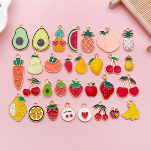 30 pcs/Sets Mixed Fruit Series Alliage Charms Cerise Fraise Pomme Pendentifs pour DIY Bracelet et Fabrication de Bijoux - Product Image 4