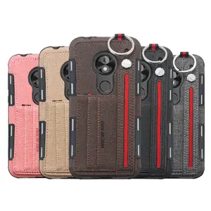 Ring Wallet Leather Phone Case with Card Slot Kickstand for Motorola E5 Play Go for iPhone for Sony XZ1 for LG K40 K10 pro