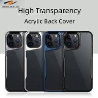 Coque de téléphone de luxe avec bordure plaquée pour iPhone 17 16 15 Pro Max, protection électrolytique de l'objectif, coque transparente