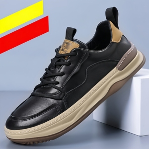 Men's High Top Genuine <b>Leather</b> Casual Sports Shoes Breathable Comfortable Soft Wear-Resistant - Product Image 3