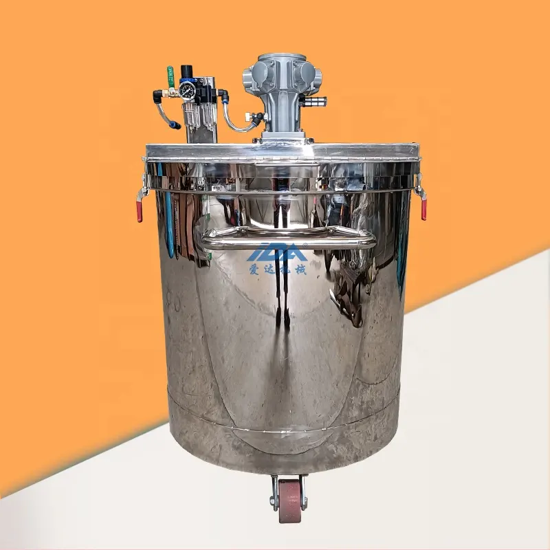 High quality 100L 200L 500L Customized stainless steel mixing tank pneumatic stirring bucket fire   explosion proof mixing drum