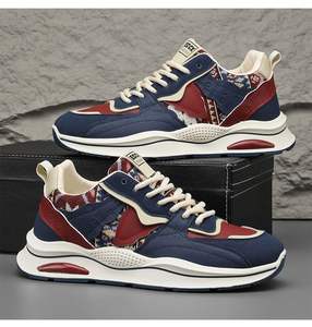 Chaussures de sport pour hommes au design tendance, respirantes, printemps-automne, tendance mode, lacets, semelle épaisse et souple, style décontracté pour la marche en plein air - Product Image 2