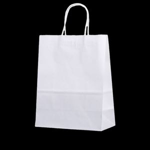 Sac en papier kraft rectangulaire multicolore (blanc, rose, rouge, vert, noir) de plusieurs tailles avec logo à vendre - Product Image 1