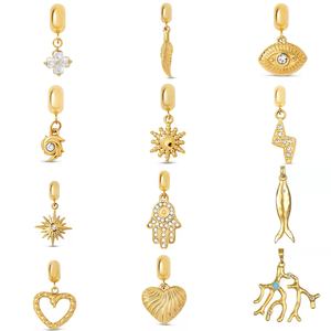 Chaîne en acier inoxydable DIY multi-styles avec pendentif couleur or 18 carats pour enfants, plaqué sous vide - Product Image 1