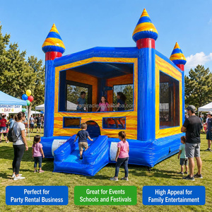 Château gonflable commercial bleu et orange <span class=keywords><strong>pour</strong></span> enfants, idéal <span class=keywords><strong>pour</strong></span> les fêtes et événements de location - Product Image 4