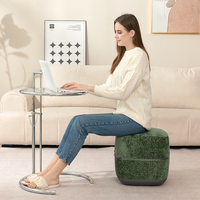 Meilleure Vente Boncare F1 Ottoman Marron Masseur Intelligent pour Pieds et Jambes avec Compression d'Air/Vibration/Roulement et Chauffage par Pétrissage