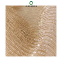 Plissierter Nylon-Spandex-Tüllstoff mit Glänzenden Metallischen Fäden, Leichtgewichtig für Partykleider, Tanzkostüme und Bekleidung