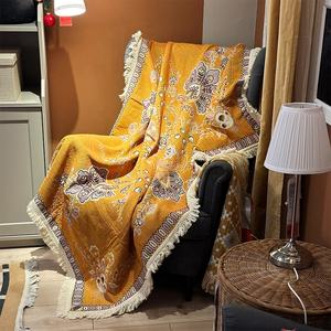 <span class=keywords><strong>Manta</strong></span> de tapiz tejido de algodón 100% con borla, patrón de estilo étnico bohemio, mantas para sofá cama, sillón, tapiz de Camping, alfombra - Product Image 4