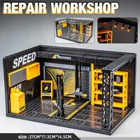 Vitrine d'exposition pour modèles réduits de voitures 1:24 avec éclairage LED, pour les amateurs, simulant une scène de garage et de parking, avec emplacement de stationnement jouet