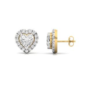 Boucles d'oreilles clous solitaires tendance en diamant CVD de laboratoire taille cœur, certifiées IGI, plaqué or 10K, bijou élégant, cadeau idéal - Product Image 5