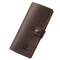 Porte-chéquier personnalisé en cuir véritable, fin et durable, portable pour les chéquier personnels et professionnels, format long