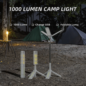 Nouvelle conception, lampe de camping LED télescopique rechargeable 1000 lumens, étanche IP44, multifonctionnelle, lumière blanche chaude 2700K pour l'extérieur - Product Image 2
