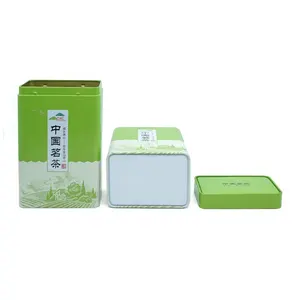Factory Wholesale Tea Storage Box Tinplate Cans Metal Packaging Tea Tin Boxes Square Tin Mental Tea Tin Boxes
