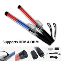 Bâton de signalisation routière LED rechargeable de haute qualité, protection IP65, son d'avertissement, lampe torche stroboscopique portative en plastique