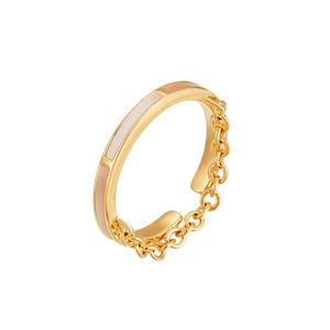 Stylish Natural Seashell <b>Open</b> <b>Ring</b> Adjustable Index Finger <b>Ring</b> Geometric Shape Channel Setting Jewelry Gift - Product Image 5