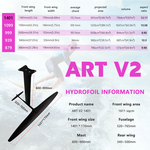 ART V2 1401 Power Full Carbon Foil Board 1611sqcm Extra-long Wingspan Front Wing/Rear Wing/fuselage/mast/bast/Screws/hydrofoil J - Product Image 5