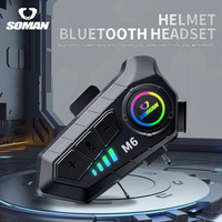 Casque de moto en plastique Soman de style nouveau avec son stéréo haute fidélité, multifonctionnel pour musique et appels (version anglaise)