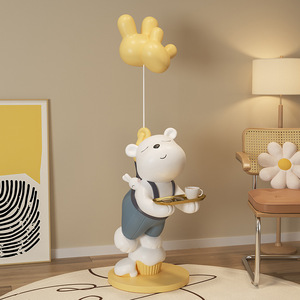 Grand plateau décoratif en forme d'ours agressif, doux pour la décoration de la zone du canapé du salon, idéal comme cadeau de pendaison de crémaillère - Product Image 2