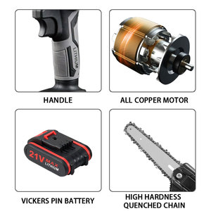 <span class=keywords><strong>Motosierra</strong></span> Eléctrica Portátil Inalámbrica de 4 Pulgadas, 21V, 550W, <span class=keywords><strong>Mini</strong></span> <span class=keywords><strong>Motosierra</strong></span> a Batería para Cortar Madera - Product Image 3