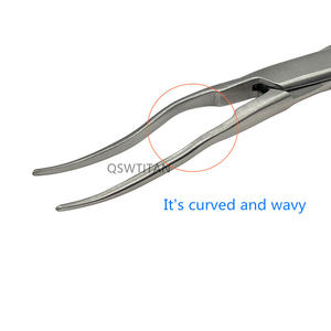 Pemegang jarum Stainless Steel 16cm, klem penguncian ujung halus melengkung, Tang hemostatik, alat medis forsep arteri - Product Image 5