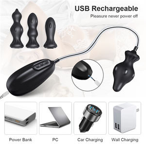 Manchon détachable en Silicone de qualité médicale, bouchon Anal gonflable, sans danger pour le corps, imperméable, vibrateur de fesses, jouets sexuels pour hommes, 4 pièces - Product Image 5