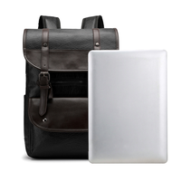 Tas Ransel Laptop Bisnis Pria Retro Kapasitas Besar Tahan Air Kulit Bolsas Couro Pu Backpack Sac Cuir Sac dos Homme Impermable