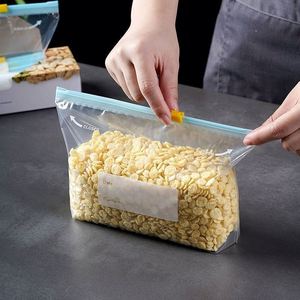 Food Grade Plastic Zipper <b>Sliding</b> Lock Bag Thickened Sealed Preservation for Refrigerator Frozen Grain Storage Widened Design - Product Image 2