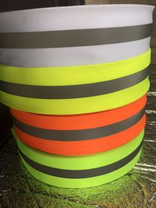 Tira de ajuste de seguridad de advertencia reflectante de 5 CM, cinta fluorescente de poliéster para coser, Reflector de Material de poliéster, cinta de tela brillante - Product Image 4