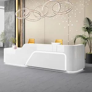 Beauty Front Desk Reception Counter High Gloss Small Reception Desk Modern