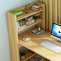 Bureau d'ordinateur au design moderne, 3 tiroirs, avec bibliothèque, espace d'écriture pour la maison