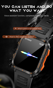 Orologio KT79 Design a schermo grande da 1.96 pollici con torcia vocale assistente antipolvere <span class=keywords><strong>e</strong></span> Smart Watch impermeabile per sport all'aria aperta - Product Image 5