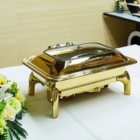 Réchaud à buffet de luxe RRR en acier inoxydable 201/304 de 9 L, alimenté à l'alcool, pour la restauration, maintien au chaud des aliments, contrôle de la température 85-100°C