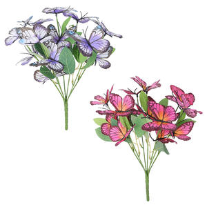Ramo de Mariposas, Flores Artificiales de Seda, <span class=keywords><strong>Planta</strong></span> de Hierba, <span class=keywords><strong>Iris</strong></span> Simulado, Decoración para Cumpleaños y Bodas - Product Image 5