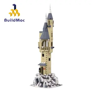MOC 올빼미 타워 빌딩 블록 키트 중세 해리 매직 캐슬 마녀 별장 트리 헛 교회 벽돌 모델 아이 퍼즐 장난감 선물