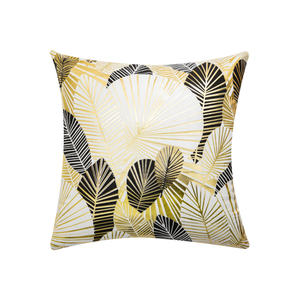 ปลอกหมอนอิงลายใบไม้เรขาคณิตแบบนามธรรมสำหรับโซฟา ปั๊มลายทองคำ ขายส่ง - Product Image 4