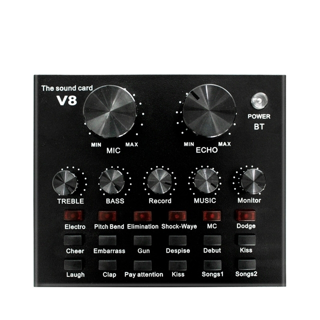 Dropshipping Customized Logo V8 Sound Card Set Dual Mobile Phone Computer Live Broadcast Universal Sound Card