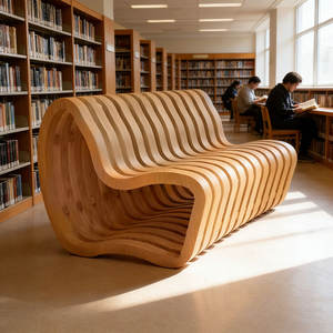 Banc d'extérieur moderne <span class=keywords><strong>en</strong></span> fibre de verre, design épuré, pour <span class=keywords><strong>jardin</strong></span>, zone panoramique, rue, espace de repos communautaire, centre commercial et siège de loisirs - Product Image 1