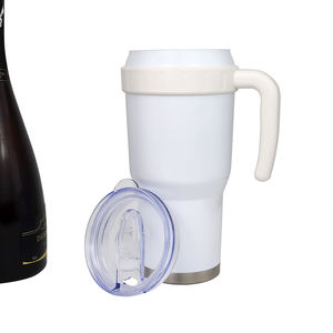 Gobelet isotherme en acier inoxydable de 40 oz avec poignée et paille, tasse de voyage anti-fuite pour boissons chaudes et froides, tasse à café réutilisable - Product Image 4