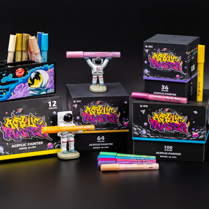 STA Acryl-Trockenmarker-Set zum Schreiben auf Papier, Glas, Stoff, Metall, Kunststoff für Graffiti-Kunst Permanenter Farbmarker - Product Image 4