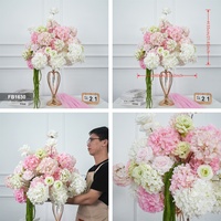 Centres de table en roses de soie, décorations de table pour mariage, arrangements floraux, boule de fleurs pour table, fleurs artificielles
