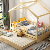 Cama Casita Infantil Muebles de Dormitorio para Niños Madera Cama de Piso para Niños